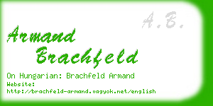 armand brachfeld business card